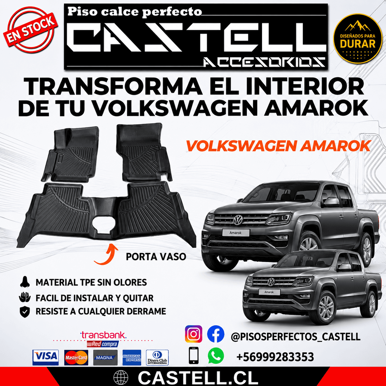 Pisos de Calce Perfecto VOLKSWAGEN AMAROK